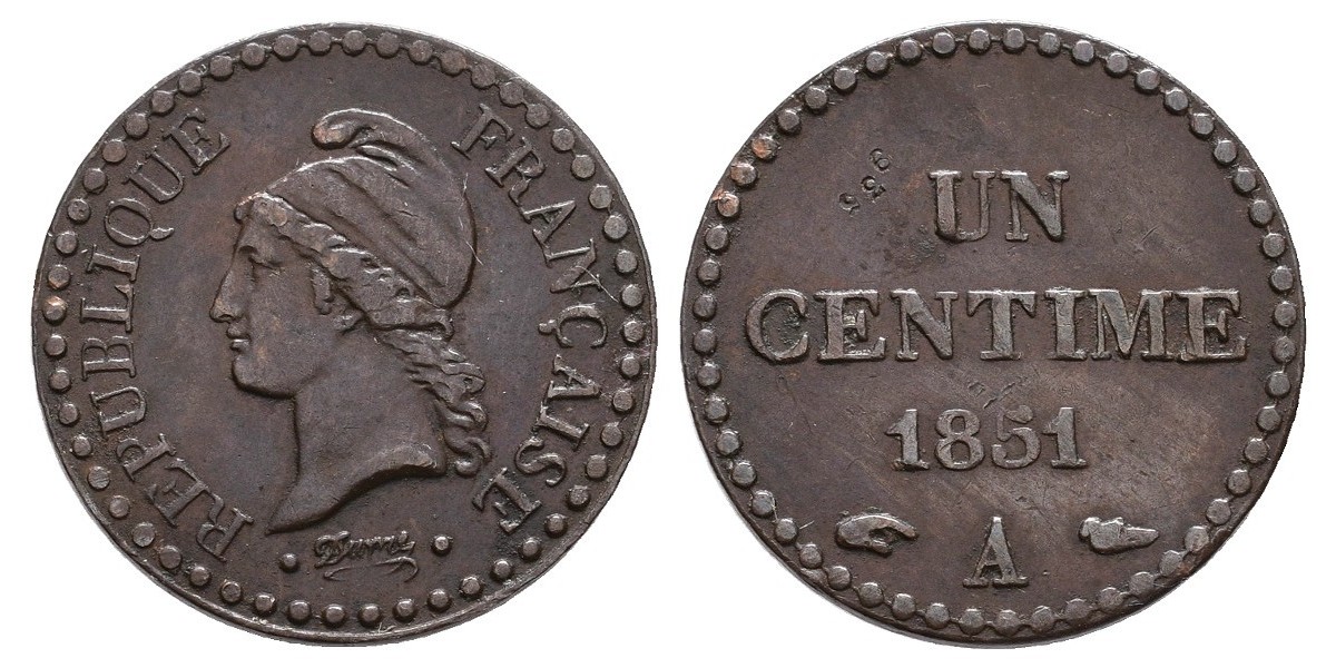 Francia. 1 centime. 1851 A