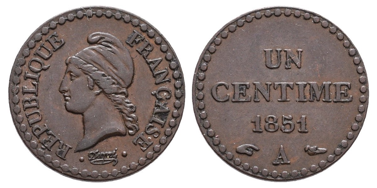 Francia. 1 centime. 1851 A