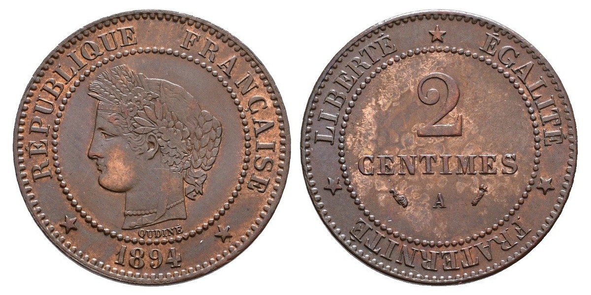 Francia. 2 centimes. 1894 A