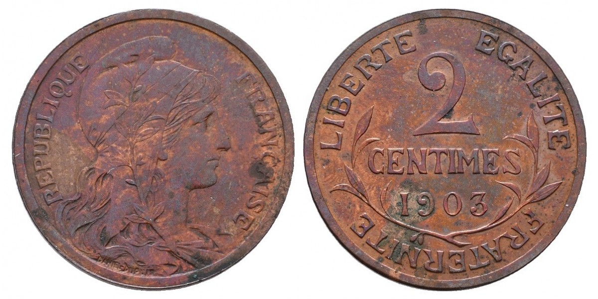 Francia. 2 centimes. 1903