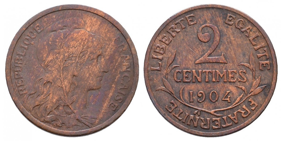 Francia. 2 centimes. 1904