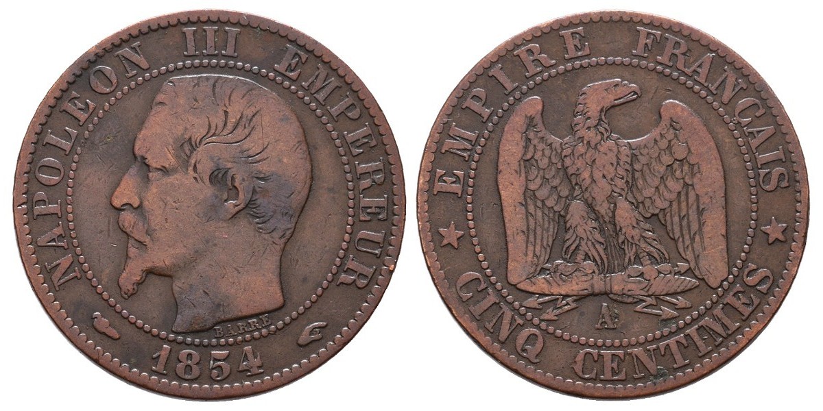 Francia. 5 centimes. 1854 A