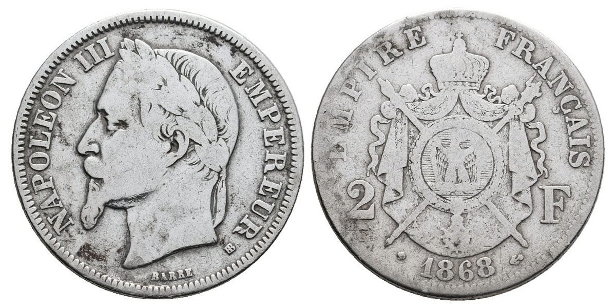 Francia. 2 francs. 1868 BB