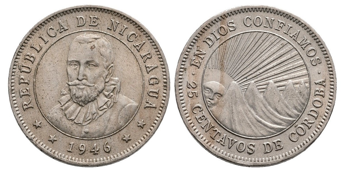 Nicaragua. 25 centavos. 1946