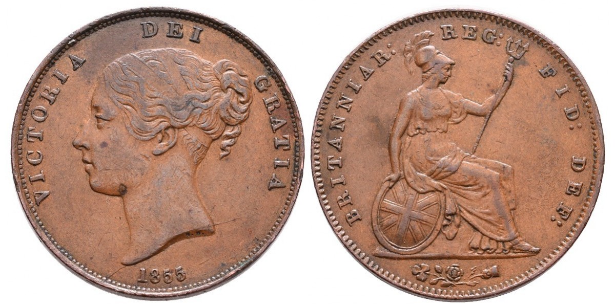Gran Bretaña. 1 penny. 1855