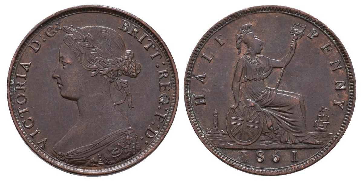 Gran Bretaña. 1/2 penny. 1861