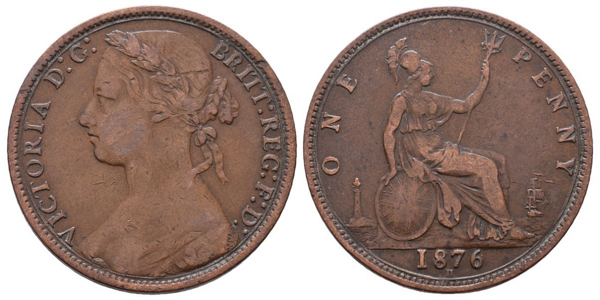 Gran Bretaña. 1 penny. 1876 H