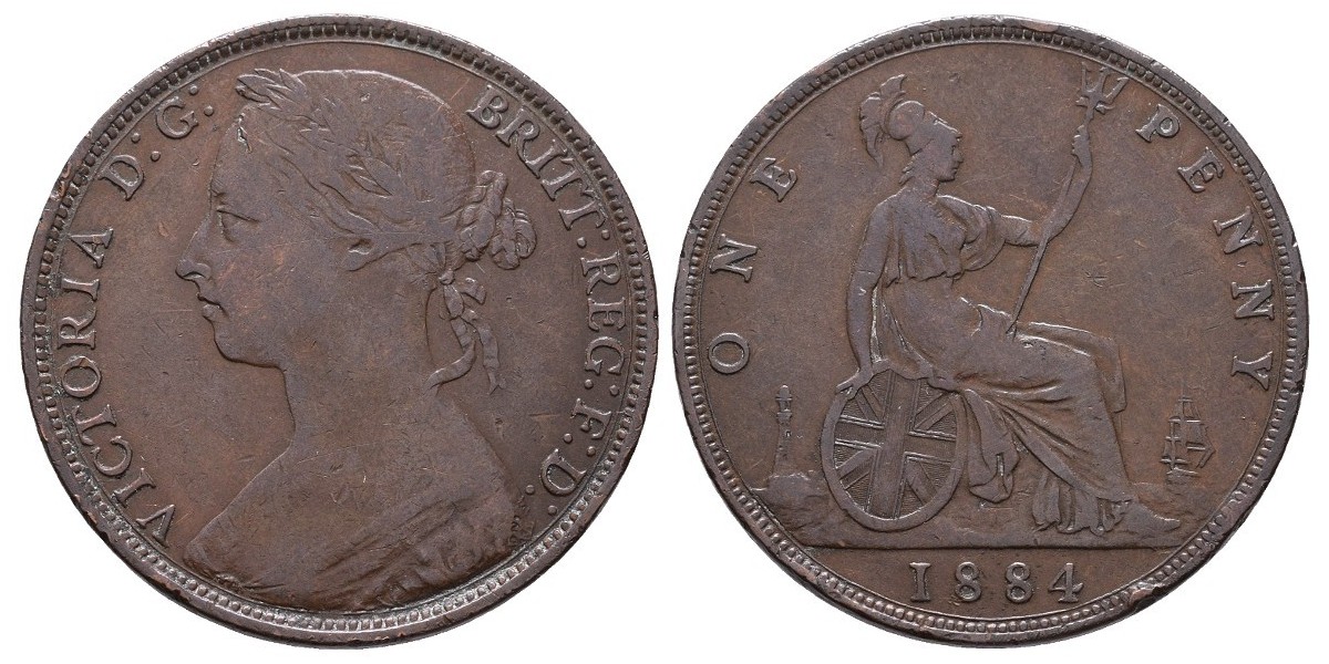Gran Bretaña. 1 penny. 1884