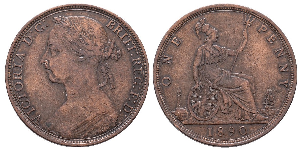 Gran Bretaña. 1 penny. 1890