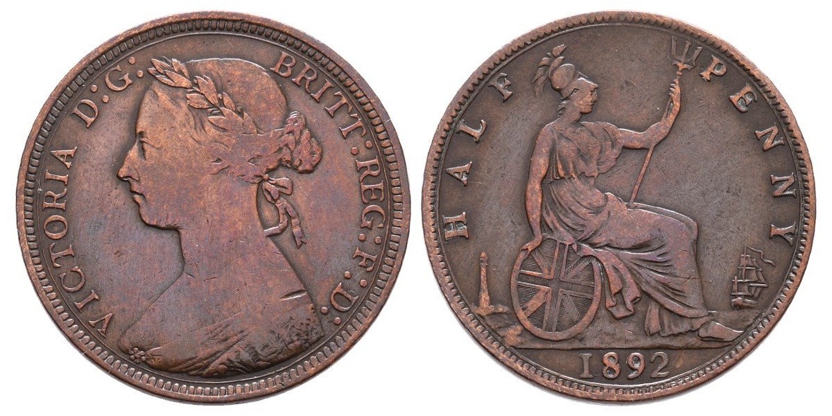 Gran Bretaña. 1/2 penny. 1892