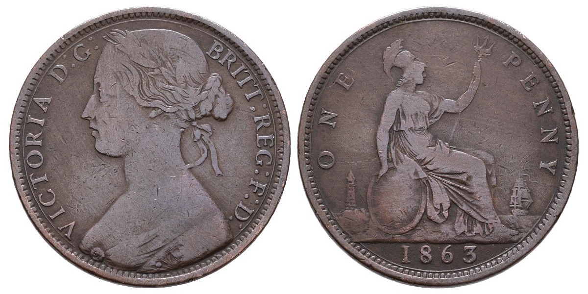 Gran Bretaña. 1 penny. 1863