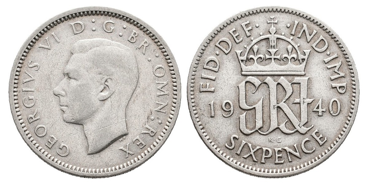 Gran Bretaña. 6 pence. 1940