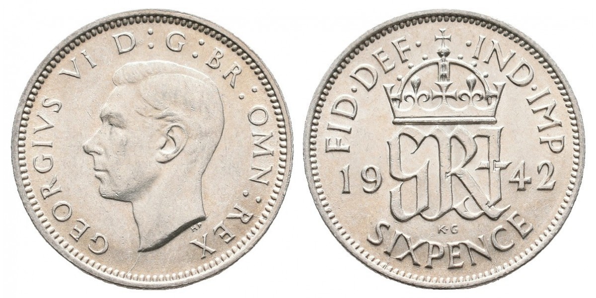 Gran Bretaña. 6 pence. 1942