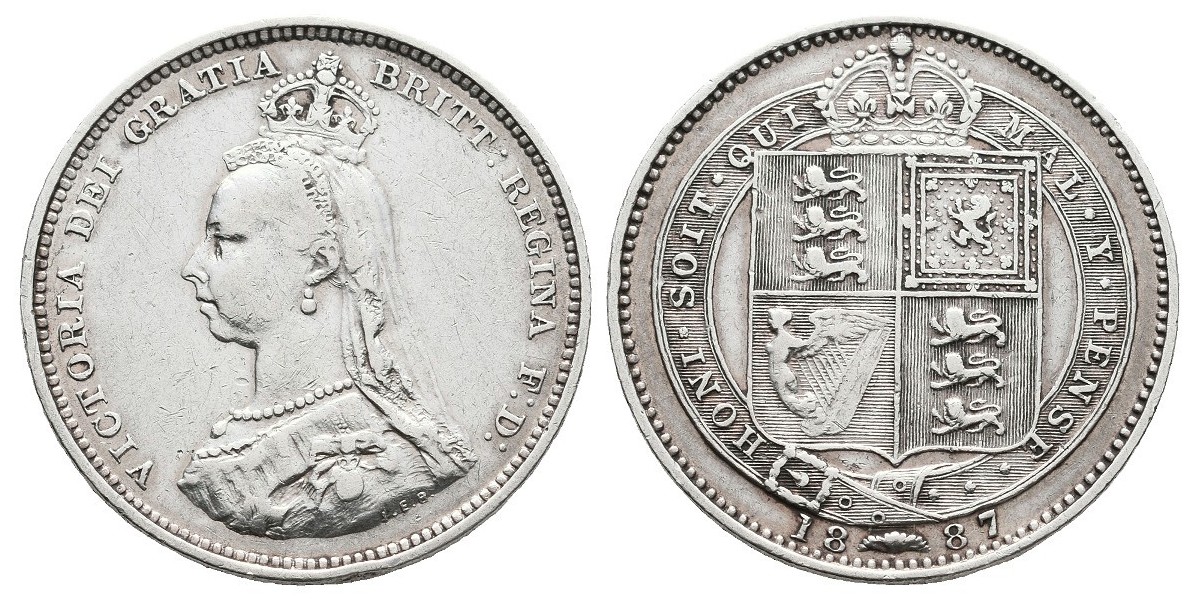 Gran Bretaña. 1 shilling. 1887