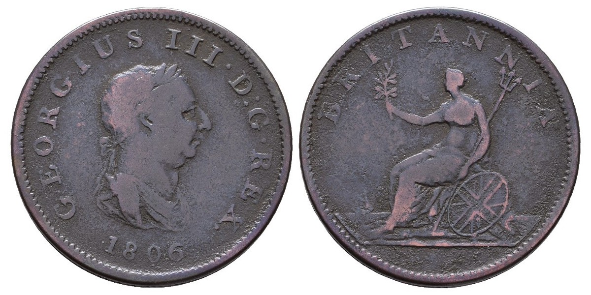 Gran Bretaña. 1/2 penny. 1806