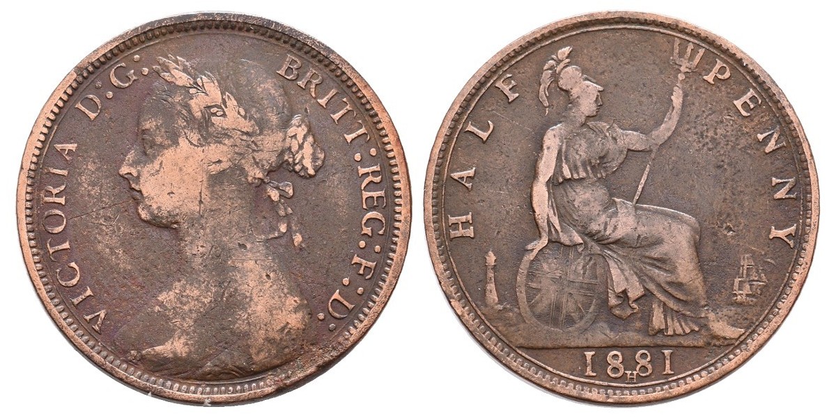 Gran Bretaña. 1/2 penny. 1881 H