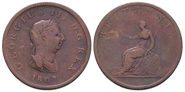 Gran Bretaña. 1/2 penny. 1807