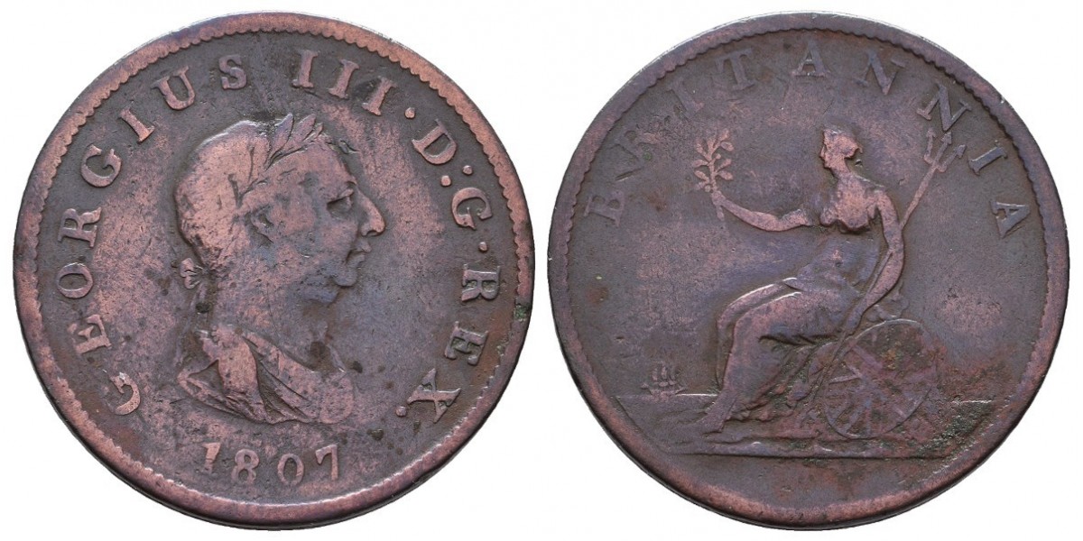 Gran Bretaña. 1/2 penny. 1807