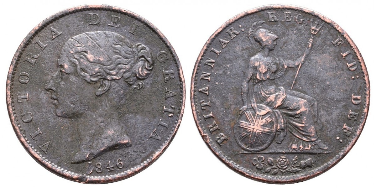 Gran Bretaña. 1/2 penny. 1846