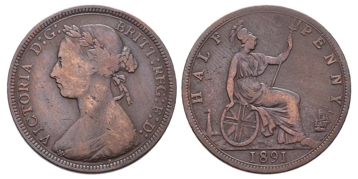 Gran Bretaña. 1/2 penny. 1891