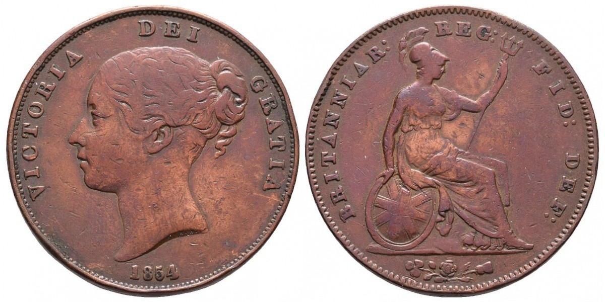 Gran Bretaña. 1 penny. 1854