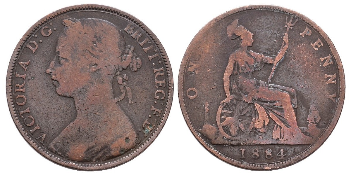 Gran Bretaña. 1 penny. 1884