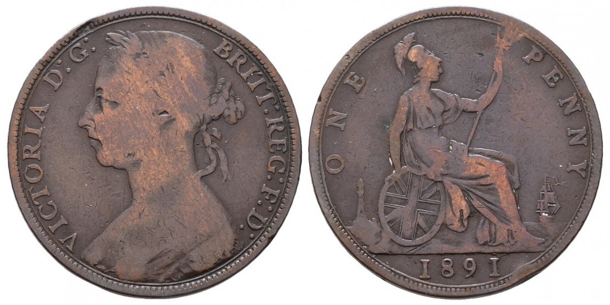 Gran Bretaña. 1 penny. 1891
