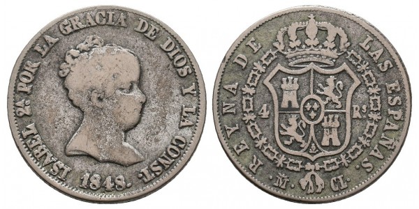 Falsa de época. 4 reales. 1848