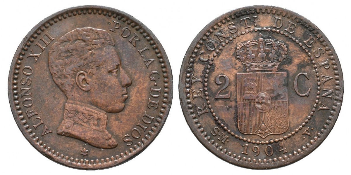 Alfonso XIII. 2 céntimos. 1904*04