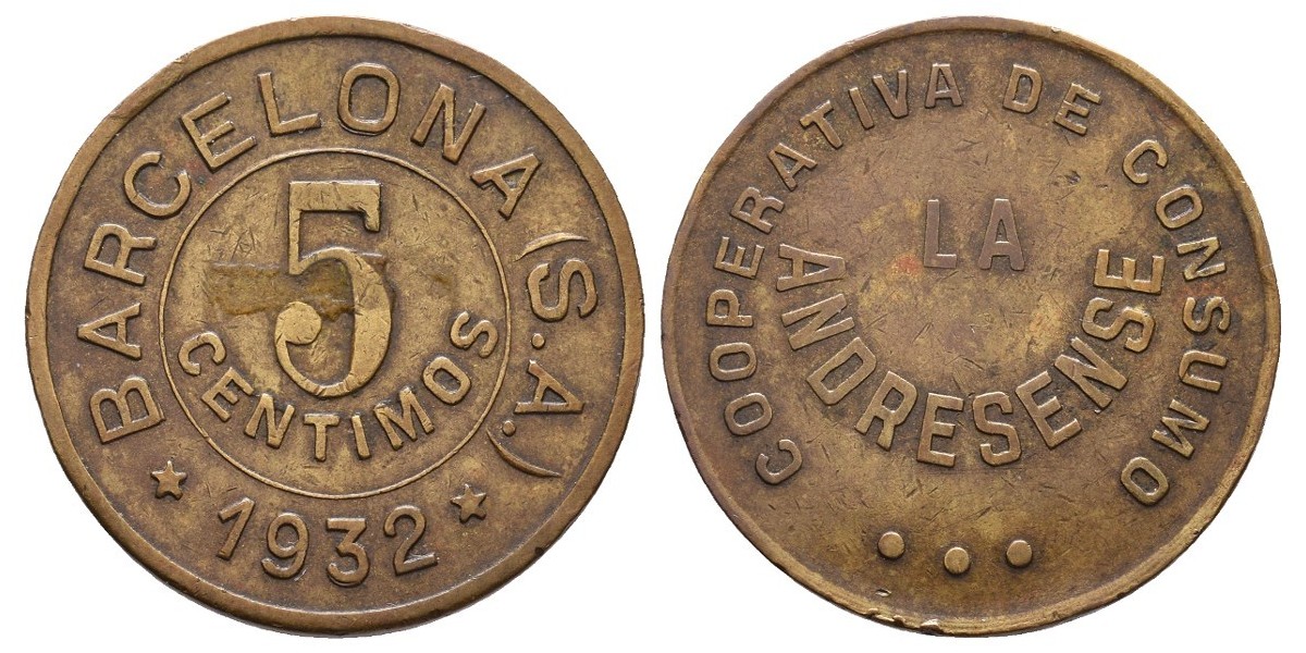 San Andrés de Palomares. 5 céntimos. 1932