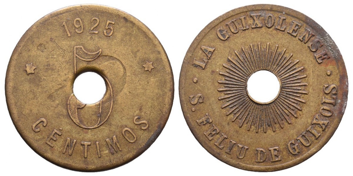 San Feliy de guixols. 5 céntimos. 1925