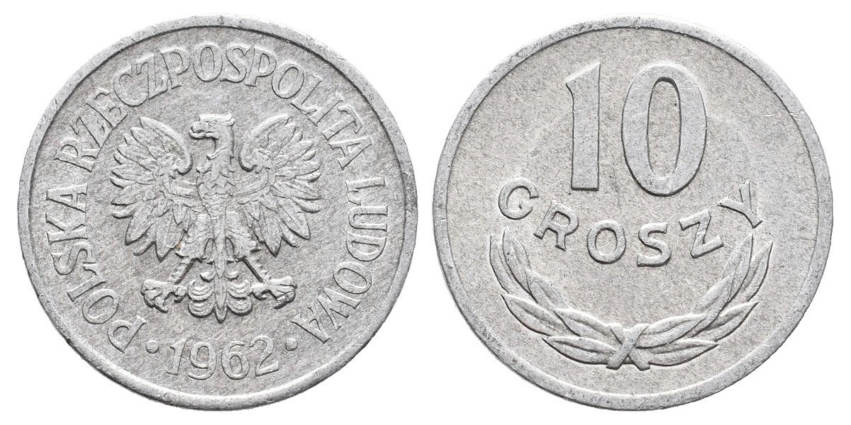 Polonia. 10 groszy. 1962