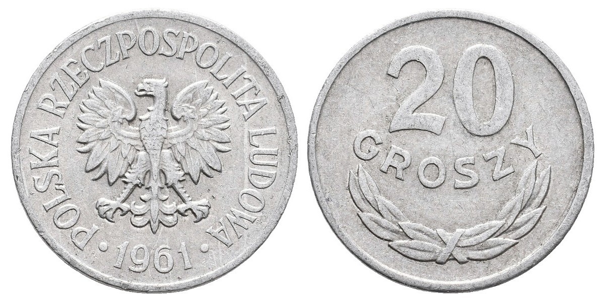 Polonia. 20 groszy. 1961