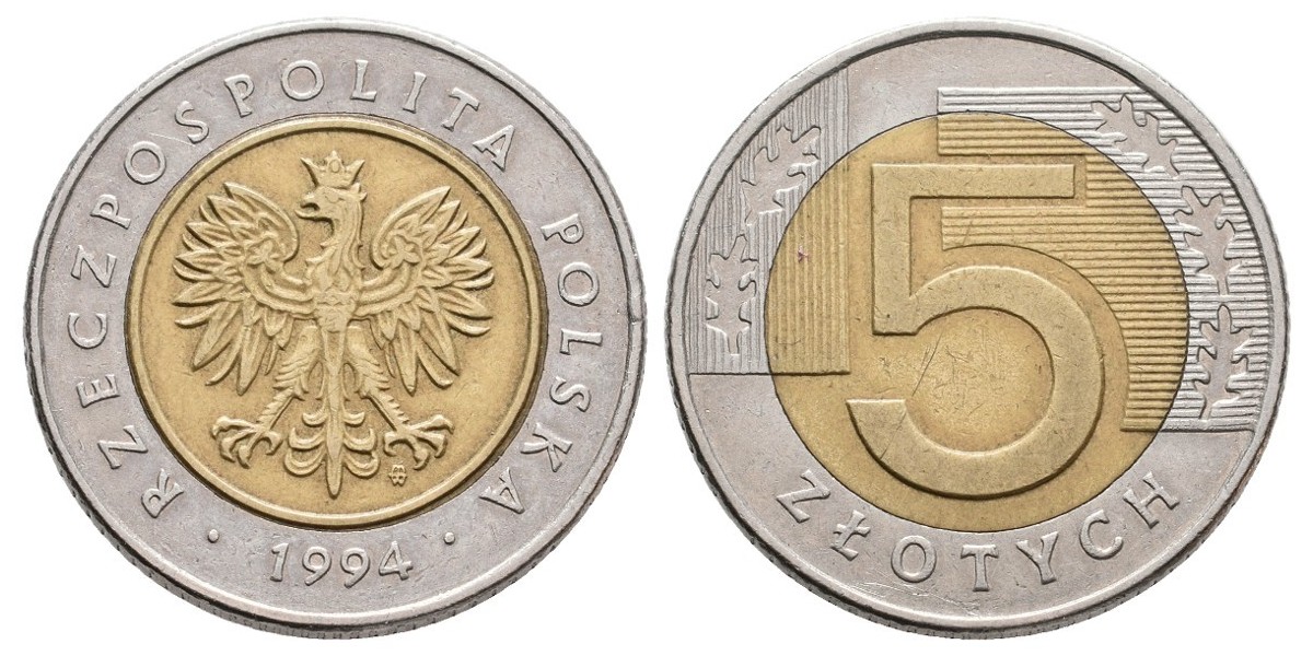 Polonia. 5 zlotych. 1994