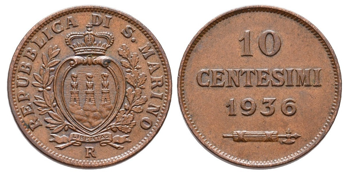 San Marino. 10 centesimi. 1936