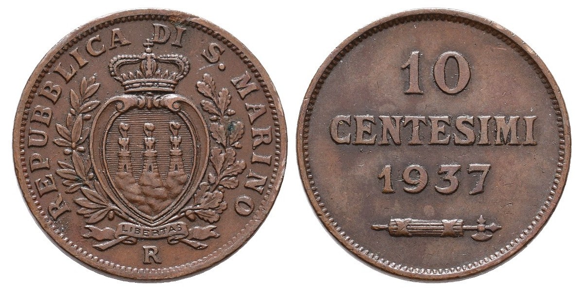 San Marino. 10 centesimi. 1937