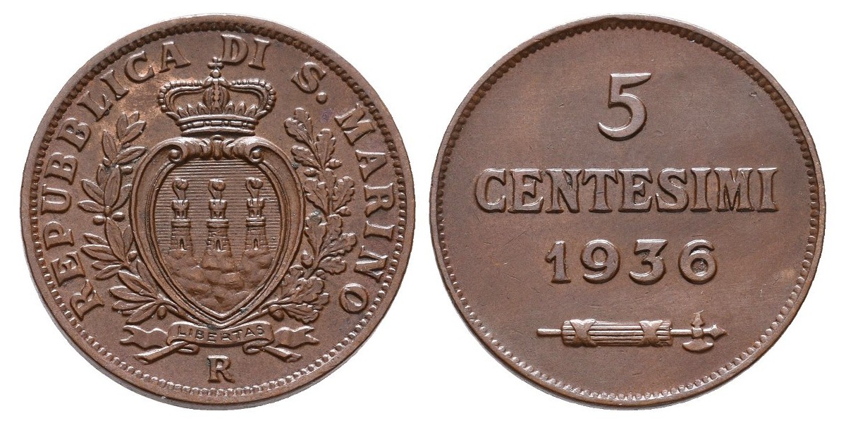 San Marino. 5 centesimi. 1936