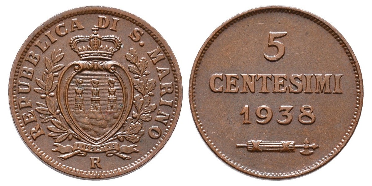 San Marino. 5 centesimi. 1938
