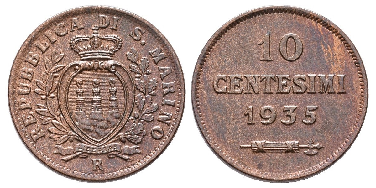 San Marino. 10 centesimi. 1935