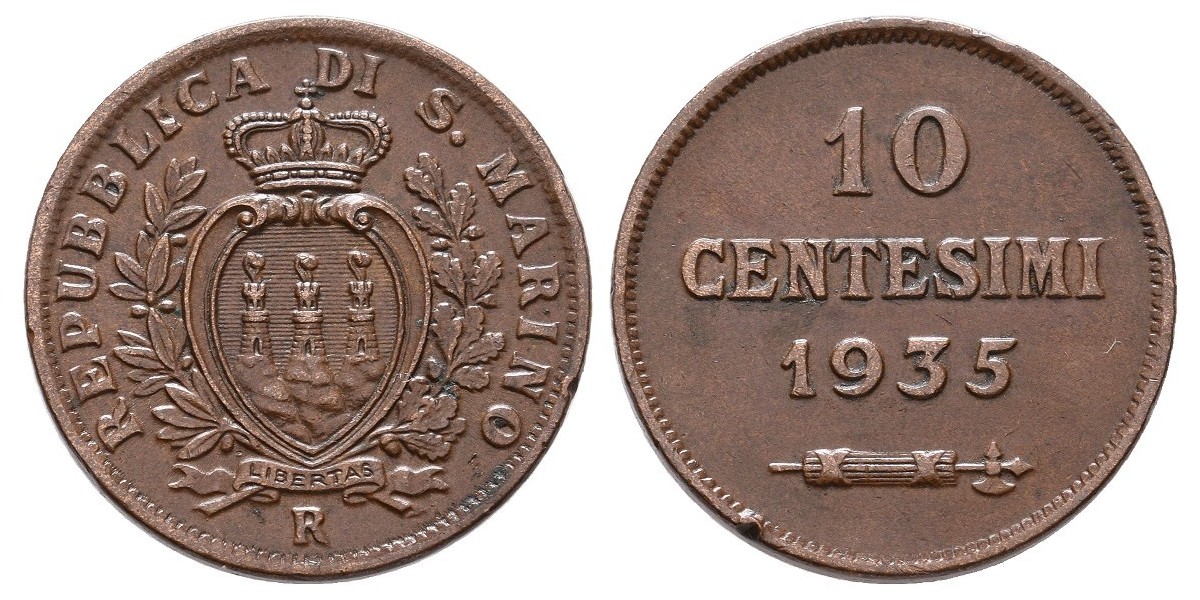 San Marino. 10 centesimi. 1935