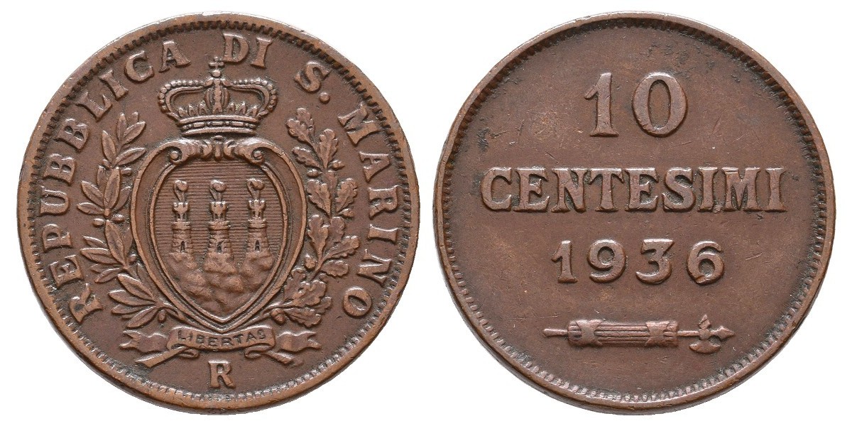 San Marino. 10 centesimi. 1936