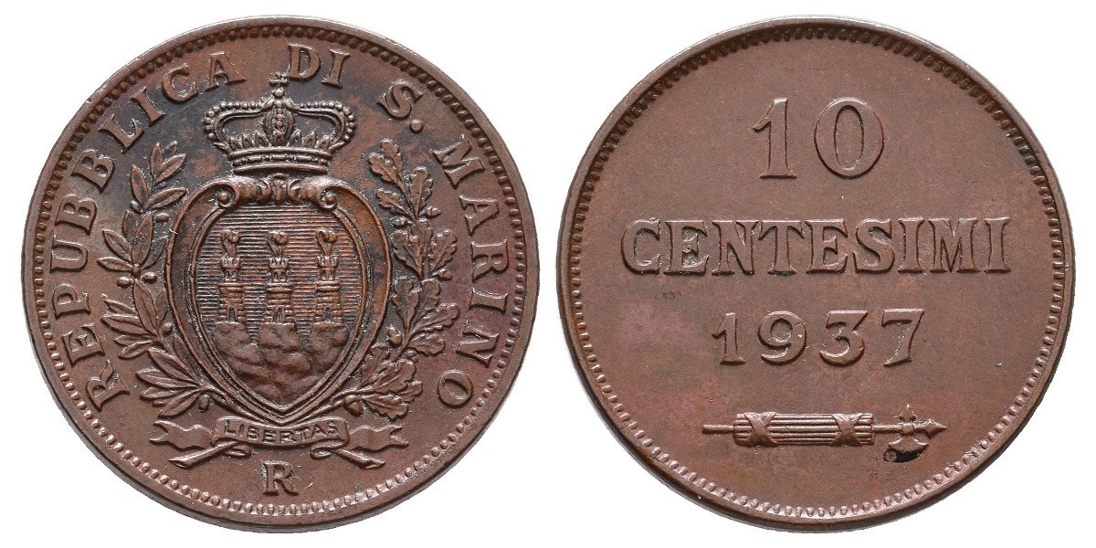 San Marino. 10 centesimi. 1937