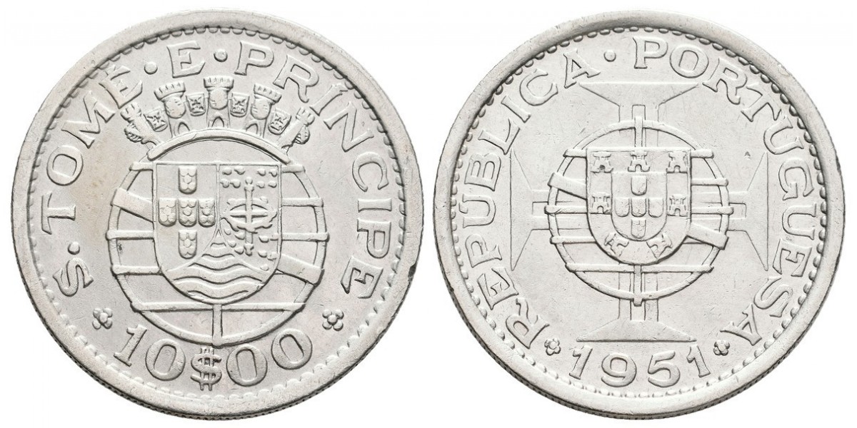 Santo Tomé Príncipe. 10 escudos. 1951