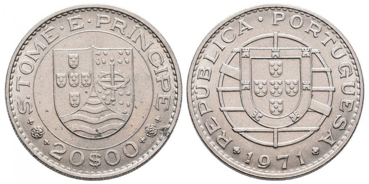 Santo Tomé Príncipe. 20 escudos. 1971