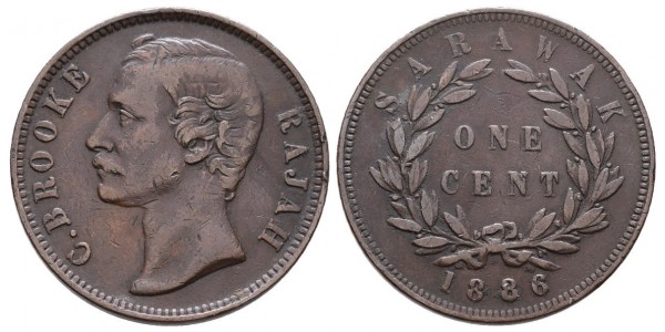 Sarawak. 1 cent. 1886
