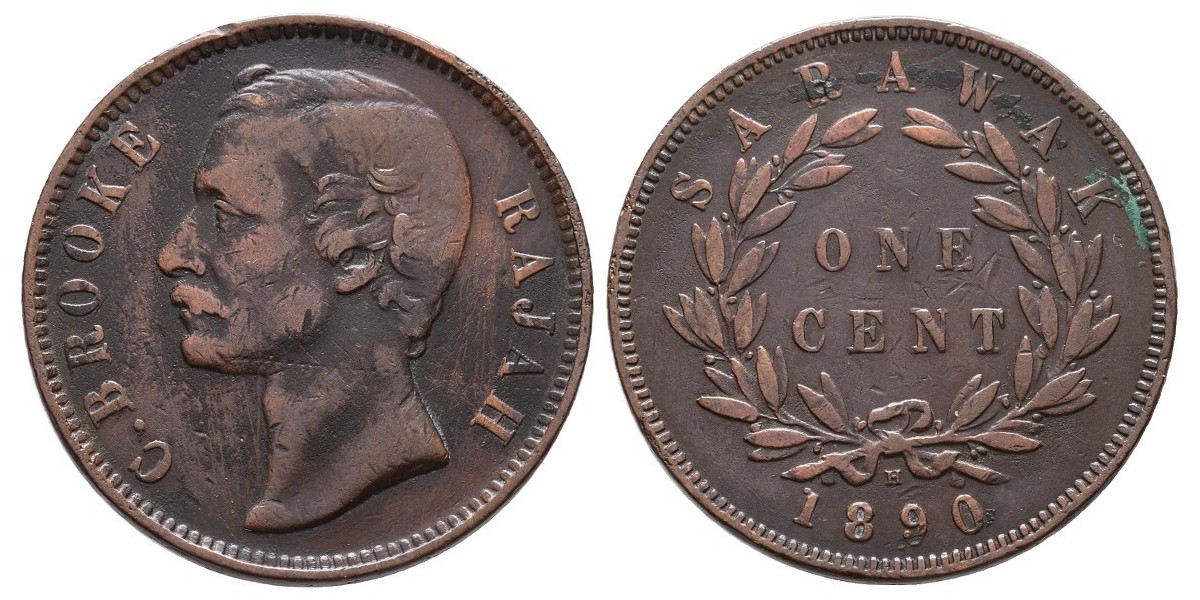 Sarawak. 1 cent. 1890 H