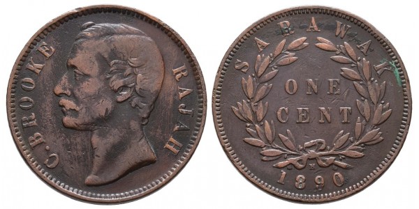 Sarawak. 1 cent. 1890 H