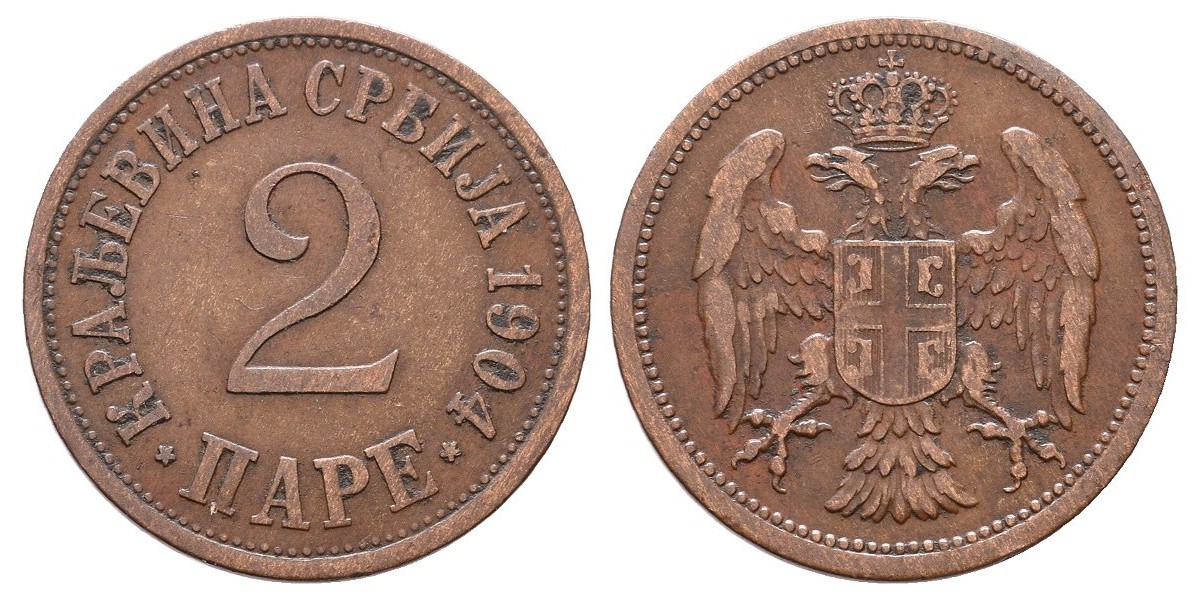Serbia. 2 pare. 1904
