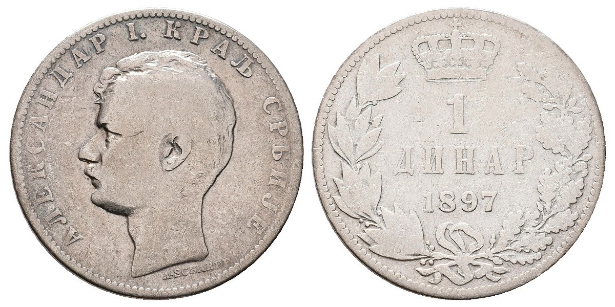 Serbia. 1 dinar. 1897