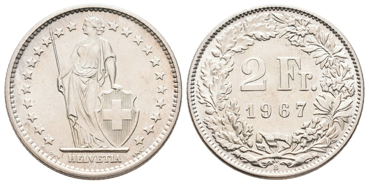 Suiza. 2 francs. 1967